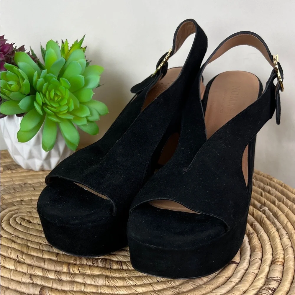 Nomasei Taxi Sandals, Elegant Black Women's Platform Sandals 36.5